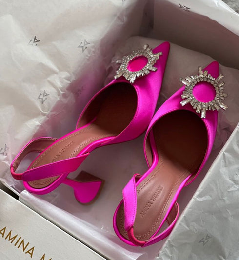 Pointed Toe Stone Embellished Stiletto